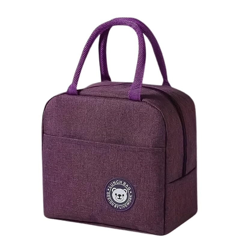 RF REDFOXX Insulated Lunch Bag for Women & Men – Reusable Lunch Box Tote with Zipper Closure for Office, School & Picnic – 1 Pc (Color May Vary)