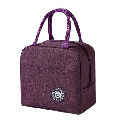 RF REDFOXX Insulated Lunch Bag for Women & Men – Reusable Lunch Box Tote with Zipper Closure for Office, School & Picnic – 1 Pc (Color May Vary)