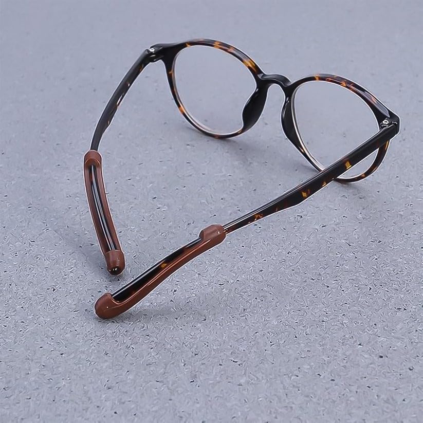 RF REDFOXX Anti-Slip Silicone Eyeglass Ear Hooks, Comfortable Glasses Temple Grip Holders, Black, 1 Pair