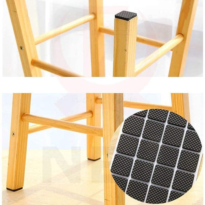 Self Adhesive Furniture Pads for Floor Protection – Square Anti-Slip EVA Foam Pads (Pack of 18) | Scratch Guard for Table, Chair, Sofa, Desk, Cabinet – Black