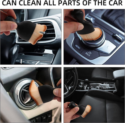 Car Interior Dust Cleaning Brush | Soft Bristle Auto Detailing Brush for Dashboard, AC Vents & Console | Scratch-Free Interior Cleaning Tool | Dense Bristles | Black (Pack of 1)