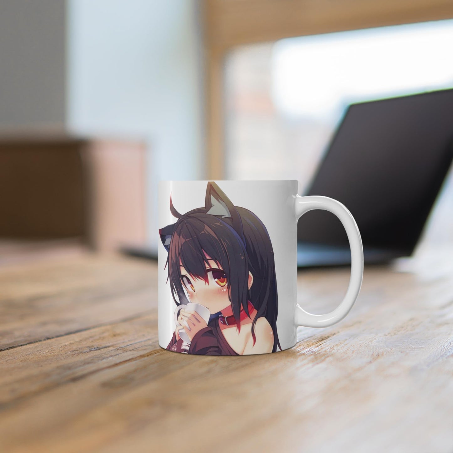 RF REDFOXX Hinata Hyuga Anime Character Design Ceramic Coffee Mug, 350 ml, White