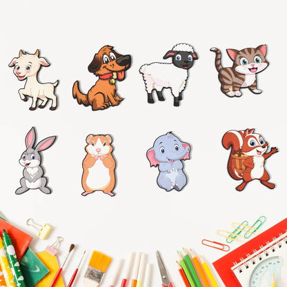 Wooden Animal Puzzle Board (28×20 cm) | Farm Animals Montessori Educational Toy for Kids | Wooden Knob Puzzle for Toddlers, Preschool Learning Board (1 Set)