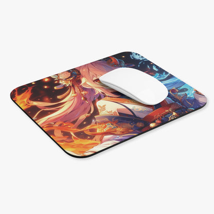 RF REDFOXX Flame and Flow: Anime Girl Multi-Color Mouse Pad Design