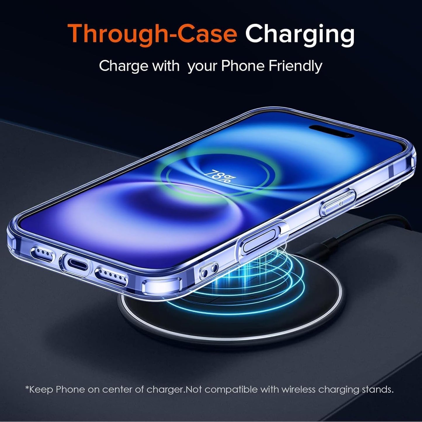 RF REDFOXX iPhone 16 Transparent Hard Silicone Case | Shockproof & Scratch Resistant Back Cover with Camera & Screen Protection | Slim Fit Clear Polycarbonate + TPU