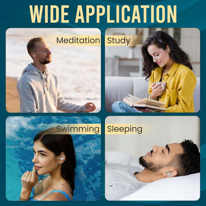 Silicone Noise Reduction Earplugs for Sleeping & Swimming | Reusable Waterproof Ear Plugs for Travel, Study & Flight | Soft Anti-Drop Earbuds for Men & Women (1 Pair)