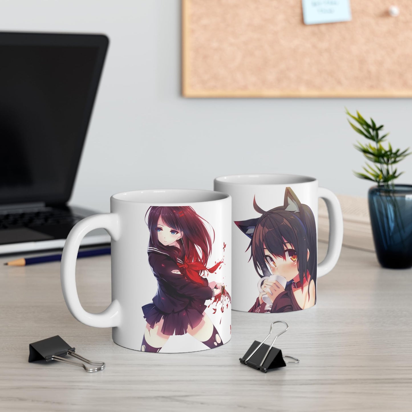 RF REDFOXX Hinata Hyuga Anime Character Design Ceramic Coffee Mug, 350 ml, White