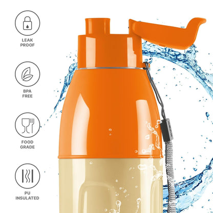 Spare Top Lid Compatible with Milton Kool Convex Water Bottle (700ml/900ml/1100ml) – Orange | Leak-Proof BPA-Replacement Cap | Secure Fit Bottle (Only Lid)