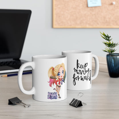 RF REDFOXX Suicide Squad Character Coffee Mug, 350 ml, White Ceramic (Sucide Squad with Morning Wishes)