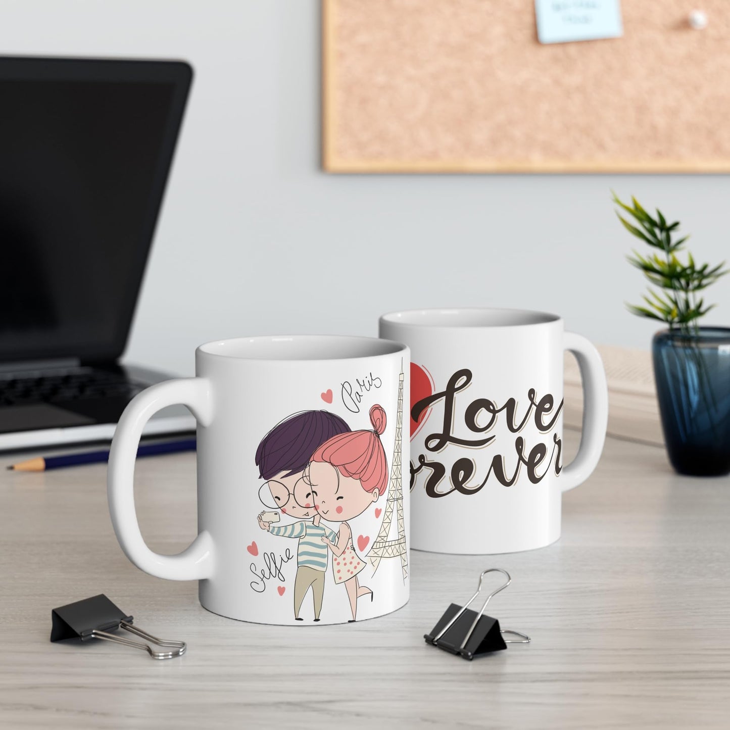RF REDFOXX Couple Love Design Coffee Mug, 350 ml - I Love You Message Printed - Gift for Boyfriend, Girlfriend, Husband, Wife, and Love Partners