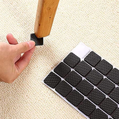 RF REDFOXX 18Pc Self Adhesive Black Square Soft EVA Like Rubber Furniture Protection Non Slip Anti Skid Scratch Proof Buffer Bumper Floor Noise Insulation Bush Leg Pads Guards