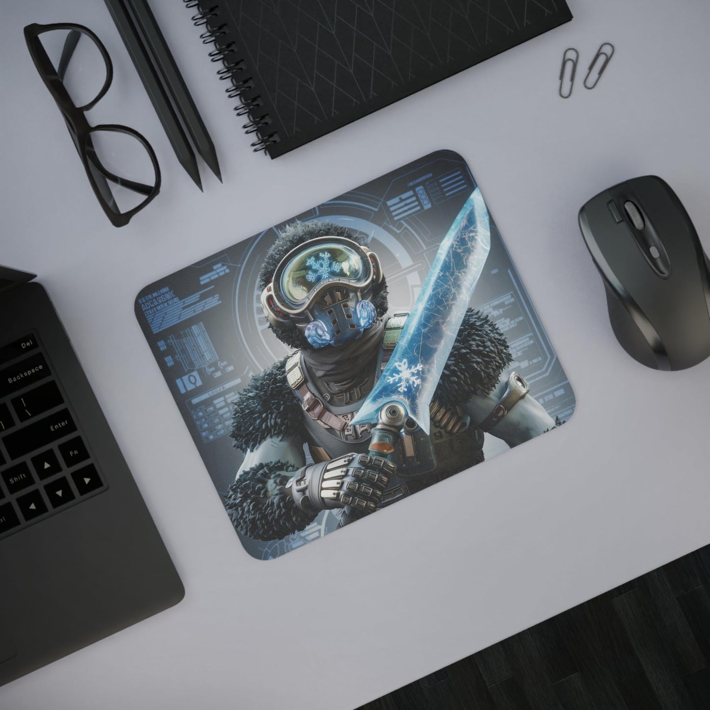 RF REDFOXX Anime Designs Holding Sword Customised Designer Mouse Pad, 29.5 x 25 cm, Smooth & Non-Slip Rubber Base