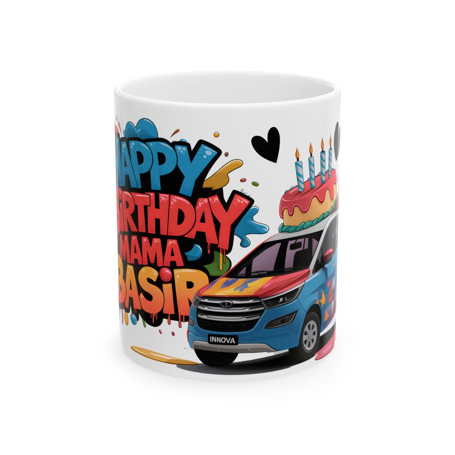 RF REDFOXX Personalized Photo Mug, 325 ml White Ceramic Cup with Text, Quotes, Name, Gift for Birthday, Anniversary (with Free Key Chain)