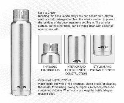 Spare Lid Compatible with Milton Elfin Thermosteel Bottle | Fits 300ml, 500ml & 750ml | Stainless Steel Leak-Proof Replacement Cap (Only Lid)