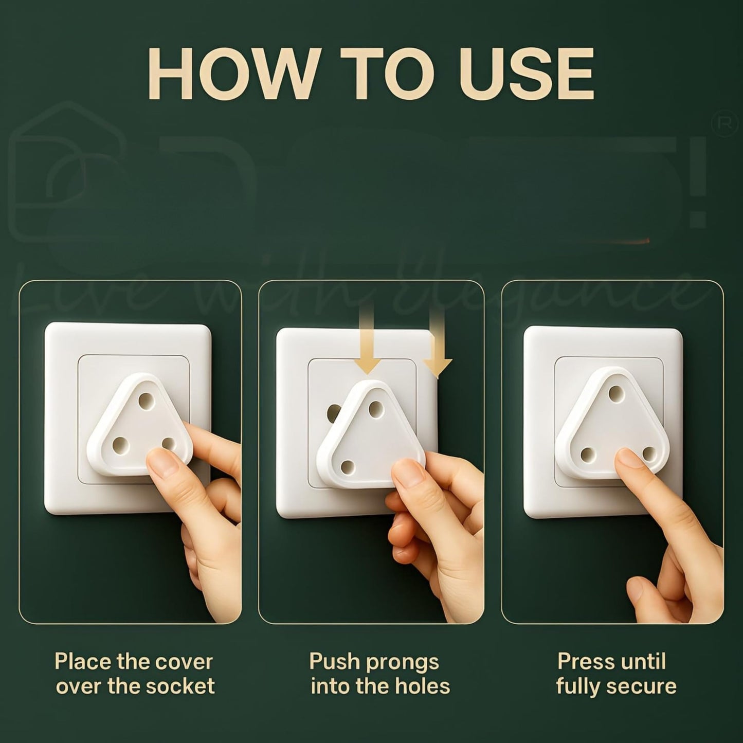 Baby Safety Socket Plug Covers Pack of 10 Child Proof Electric Socket Protector Dummy Plug Guards for Switch Board Shock Prevention Safety Caps for Kids (White)
