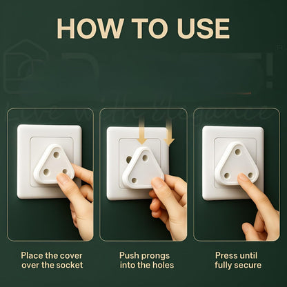 Baby Safety Socket Plug Covers Pack of 10 Child Proof Electric Socket Protector Dummy Plug Guards for Switch Board Shock Prevention Safety Caps for Kids (White)
