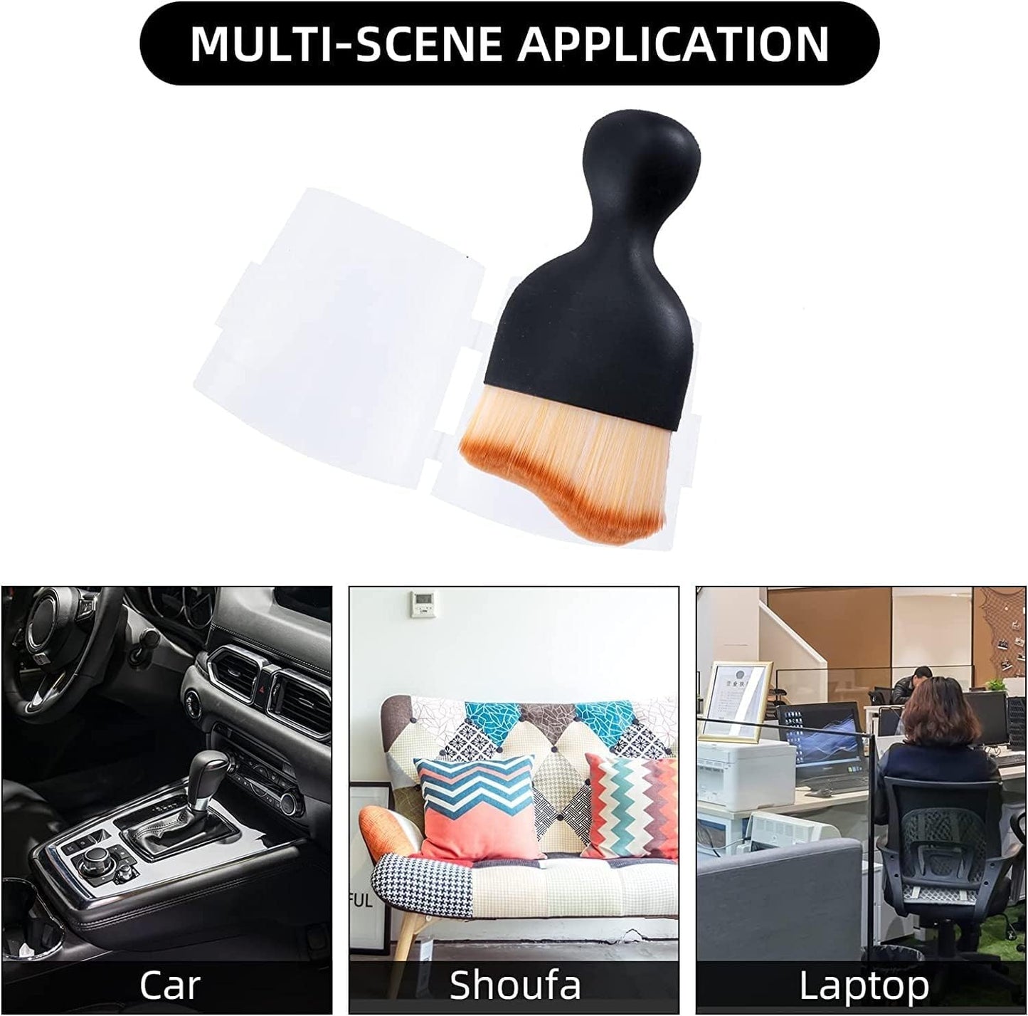 Car dust Cleaner Brushes, Auto Interior Soft Hair Removal Brush, Car Cleaning Brush Design Dirt Dust Clean Brush for Car, Home, Office, Computer, Keyboard Engine and Dashboard (1PCs)