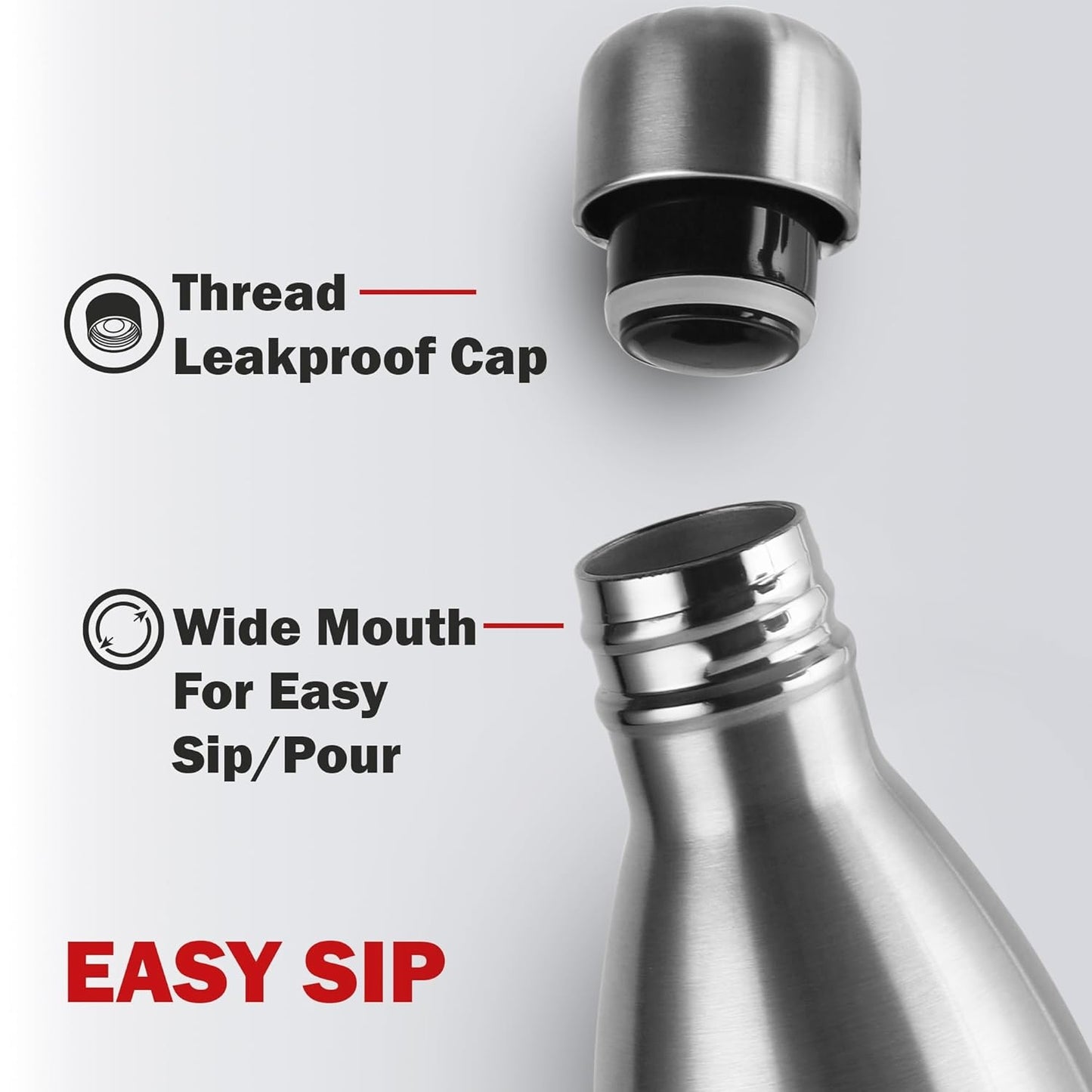 Spare Lid Compatible with Cello Swift Stainless Steel Bottle 500ml, 750ml & 1000ml | Silver (Only Lid)