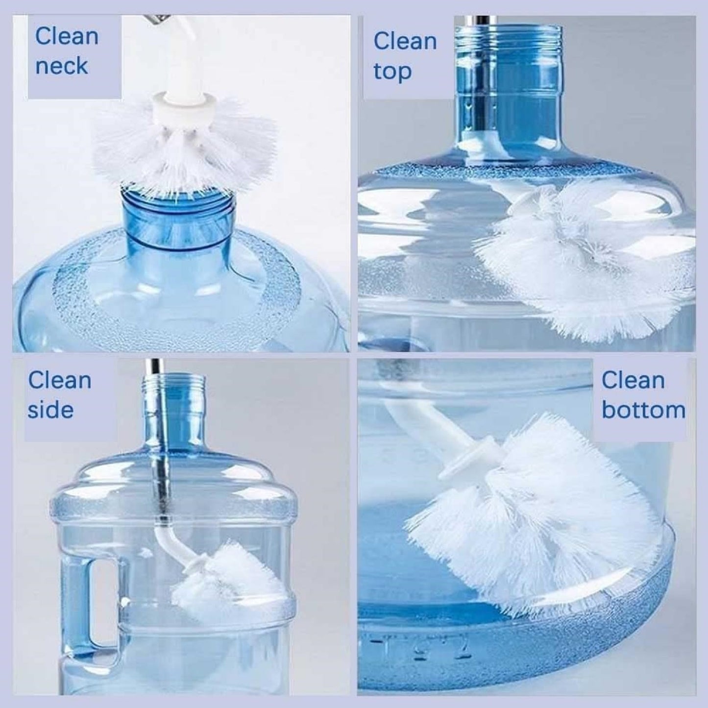 20L Water Can & Dispenser Cleaning Brush – 360° Rotating Nylon Bristles for Wet and Dry Cleaning | Heavy-Duty Long Handle Brush for Bottles, Jars, Water Cans (Multicolor)