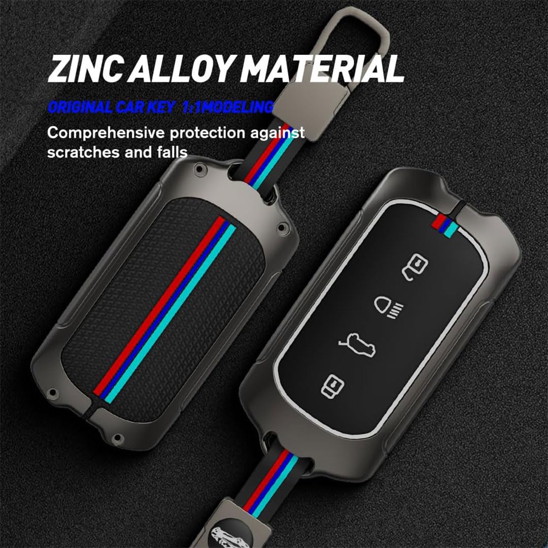 Metal Key Cover Compatible with 4-Button Smart Key – Durable, Stylish & Protective Key Case for Curvv & EV Models – Ultimate Protection for Your Key Fob.