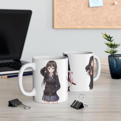 RF REDFOXX Anime Character Coffee Mug, 350 ml, Ceramic, White (Nekopara Kavaii)