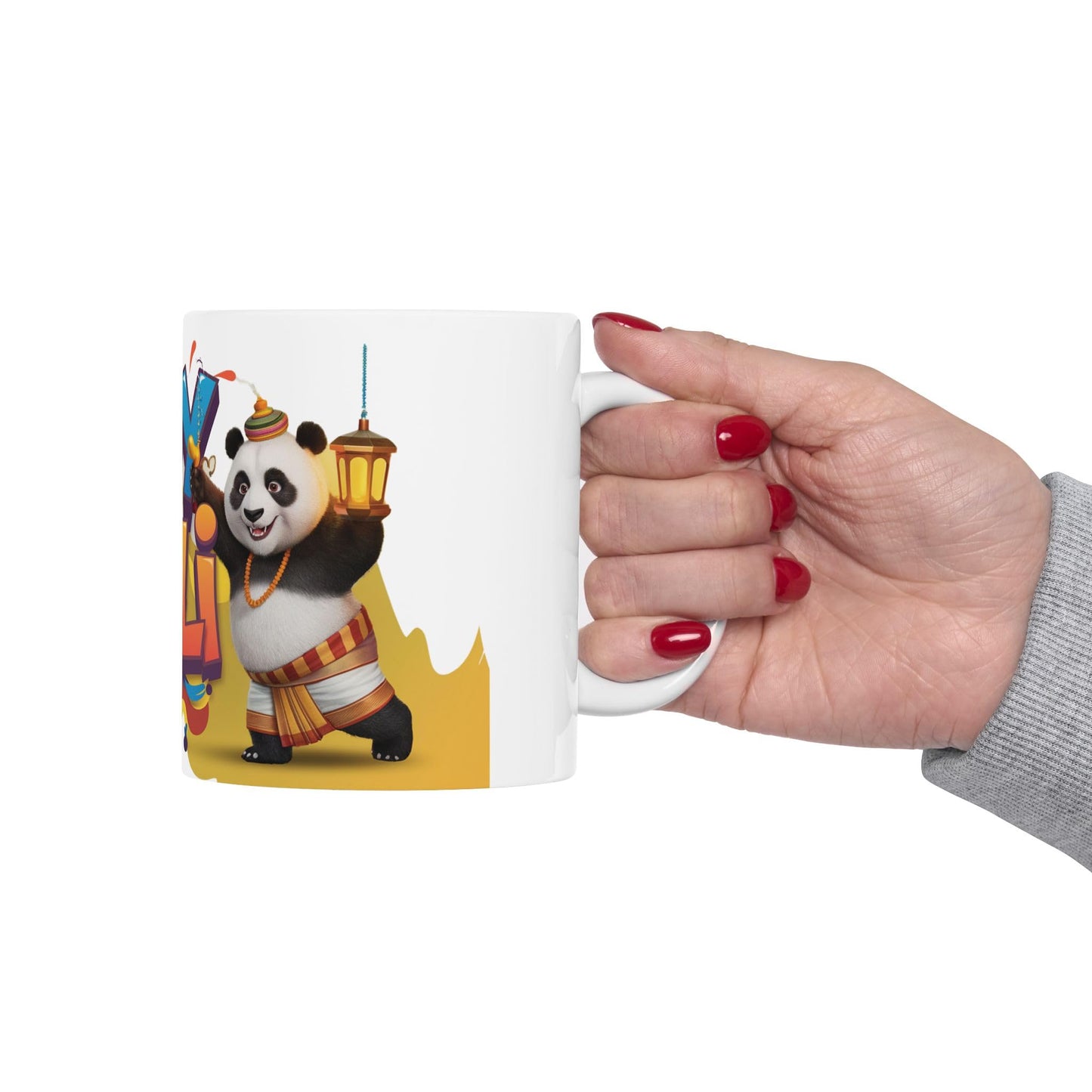 RF REDFOXX Happy Diwali Ceramic Mug, 325 ml, Unique Designs