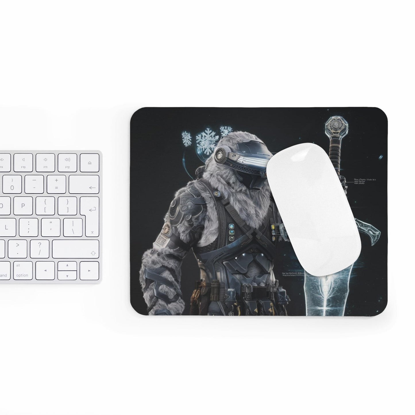 RF REDFOXX Anime Designs Sword Holding Character Mouse Pad, Smooth Non-Slip Rubber Base, 30 x 25 cm