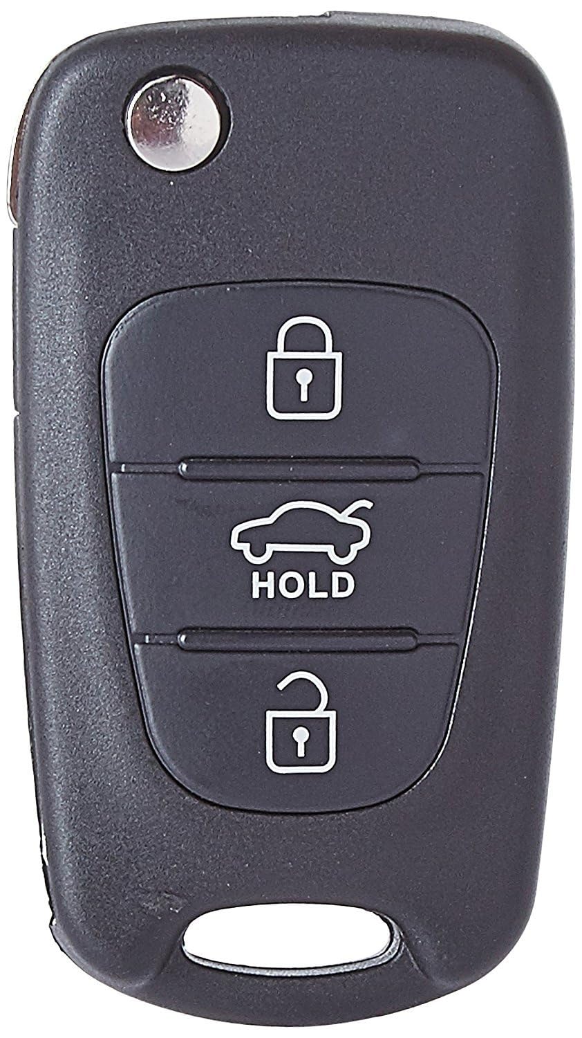 RF REDFOXX Replacement Flip Key Shell for Old Hyundai i20 Below 2012 Models (Black) Hyundai i20 Below 2012 Models | Automotive Accessories | Protective Car Key Shell with Durable Material .