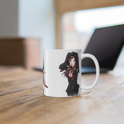 RF REDFOXX Anime Character Coffee Mug, 350 ml, Ceramic, White (Nekopara Kavaii)