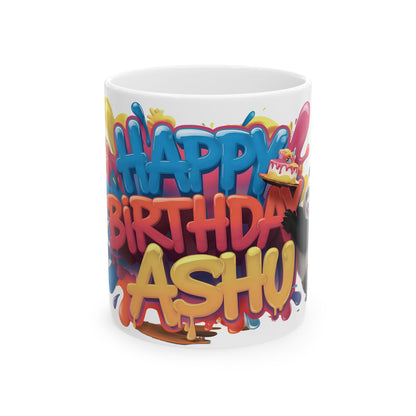 Unique Designs Photo and Name On Coffee Mug/Cup for Gift (with Free Key Chain) - White Ceramic Mugs, 350 ML