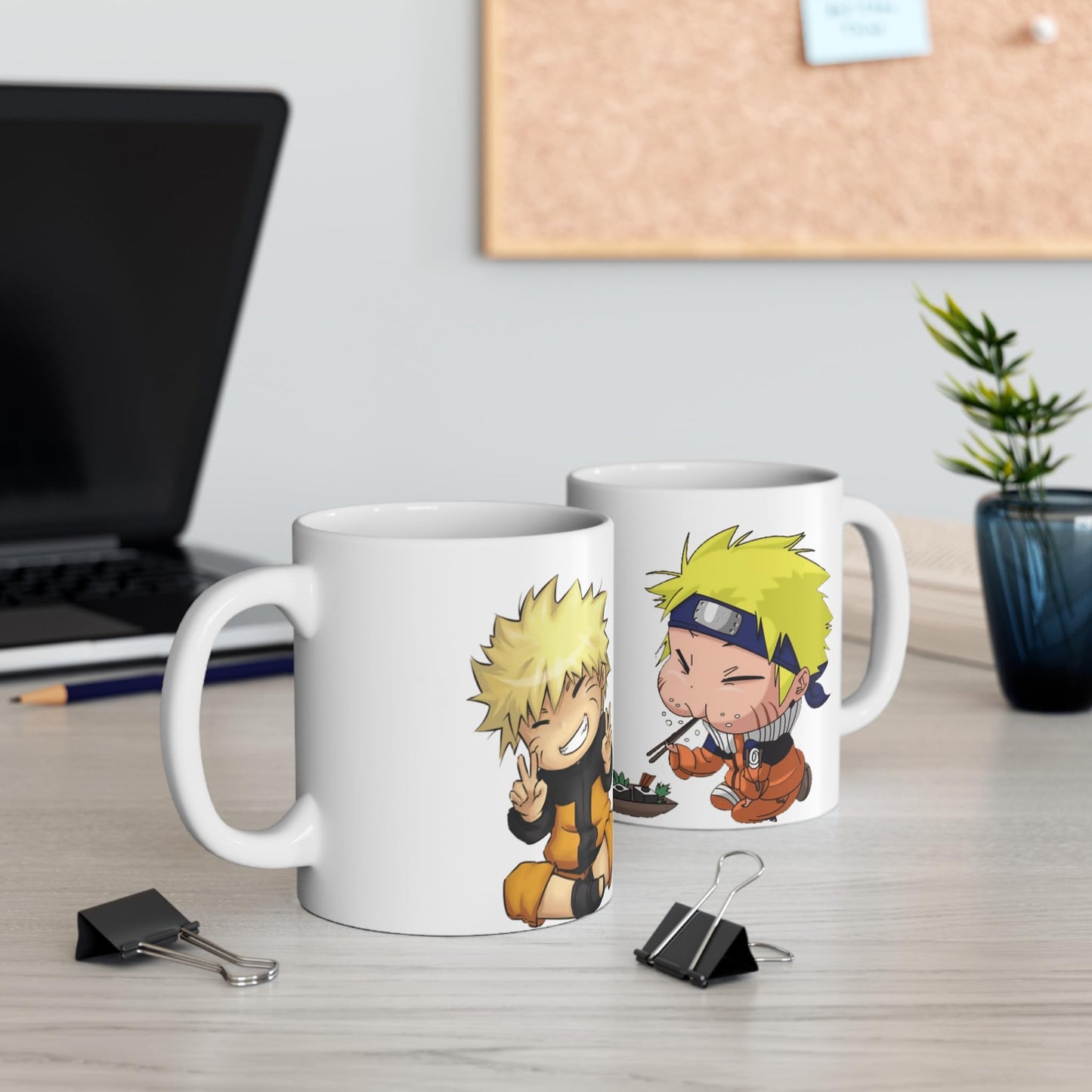 RF REDFOXX Anime Character Ceramic Coffee Mug, 350 ml, White (Baby Naruto)