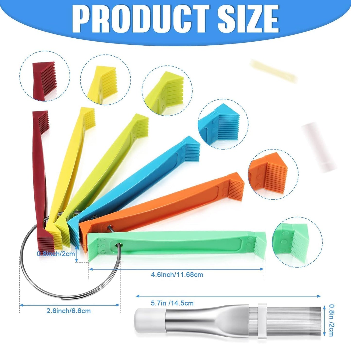 RF REDFOXX 2 Pieces Different Fin Comb Condenser Fin Straightener AC FCR6 Fin Comb and Stainless Steel Fin Comb COMPATIABLE with Radiator Repair Clean Tool Set for Straighten Evaporator Condenser Coils .
