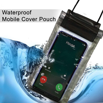 RF REDFOXX HD PVC 3 Layers Waterproof Sealed Mobile Pouch Cover for Protection in Rain and Swimming Fits for Any Android and iPhone (Transparent, Universal Size)