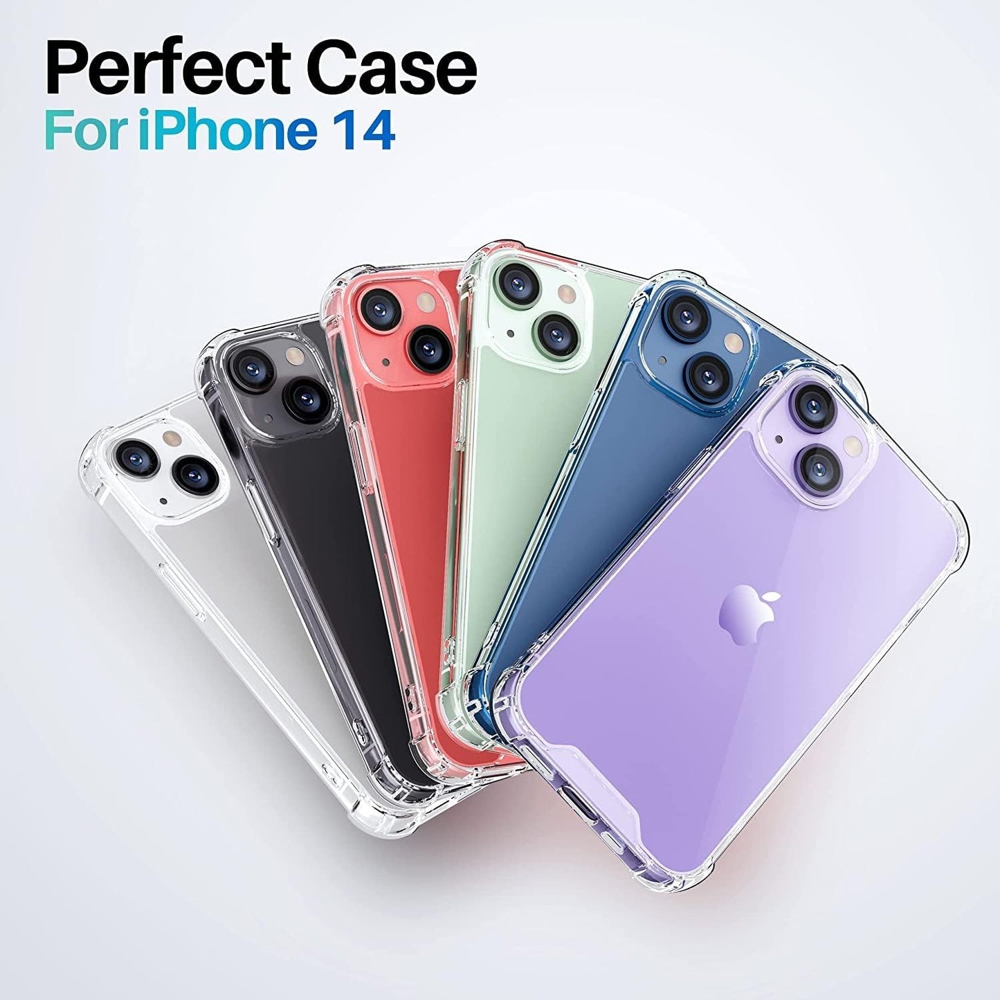 RF REDFOXX Compatible with i-Phone 11 Clear Case | Slim Shockproof Silicon & TPU Back Cover with Camera | Anti-Yellowing Scratch Resistant Transparent Phone Case for iPhone 11 (iPhone 14)