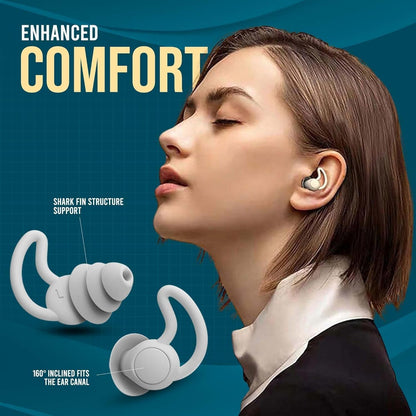 Silicone Noise Reduction Earplugs for Sleeping & Swimming | Reusable Waterproof Ear Plugs for Travel, Study & Flight | Soft Anti-Drop Earbuds for Men & Women (1 Pair)