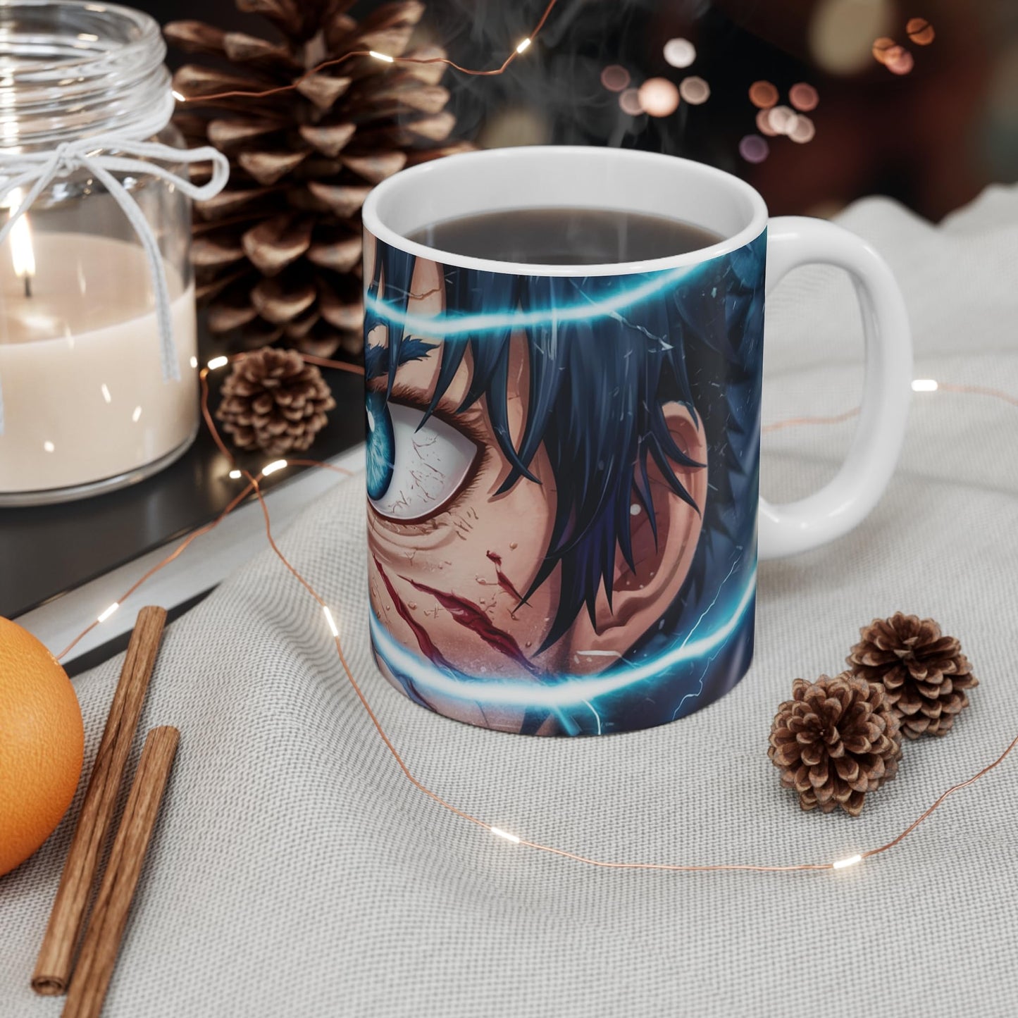 RF REDFOXX Anime Eye Design Ceramic Coffee Mug, 350 ml, White
