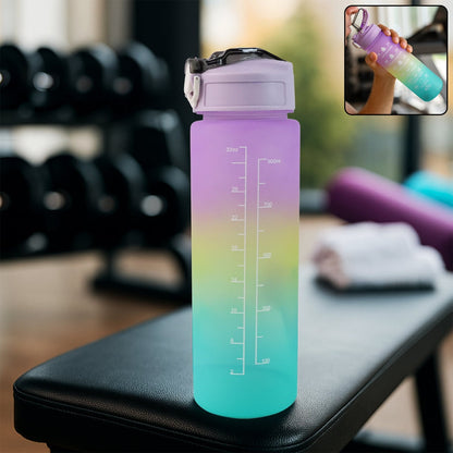Motivational Water Bottle with Straw & Time Marker | Leakproof BPA-Free Fitness Bottle | 1L/2L Gym & Sports Hydration Bottle